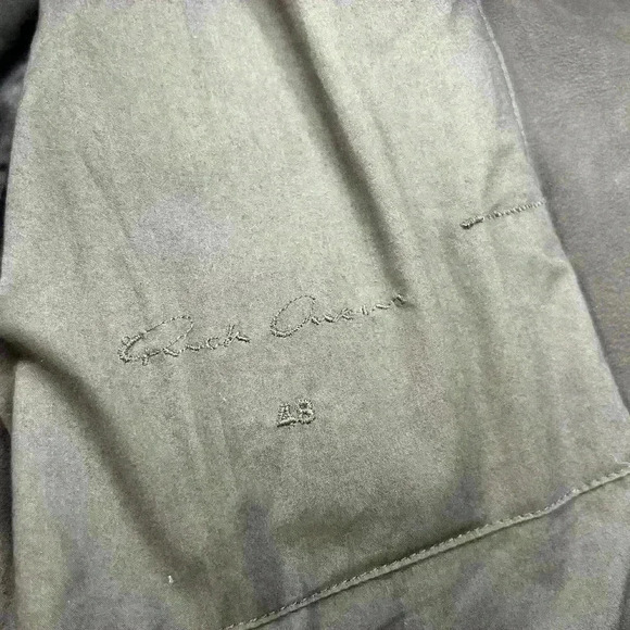 RICK OWENS Men Zipped Calf Leather Jacket in Dark Dust Size 38US - Picture 16 of 16